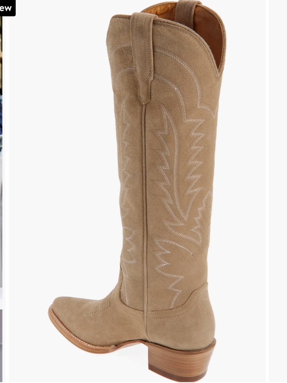 Tecova Abby Driftwood Suede Western Boots - Picture 2 of 11